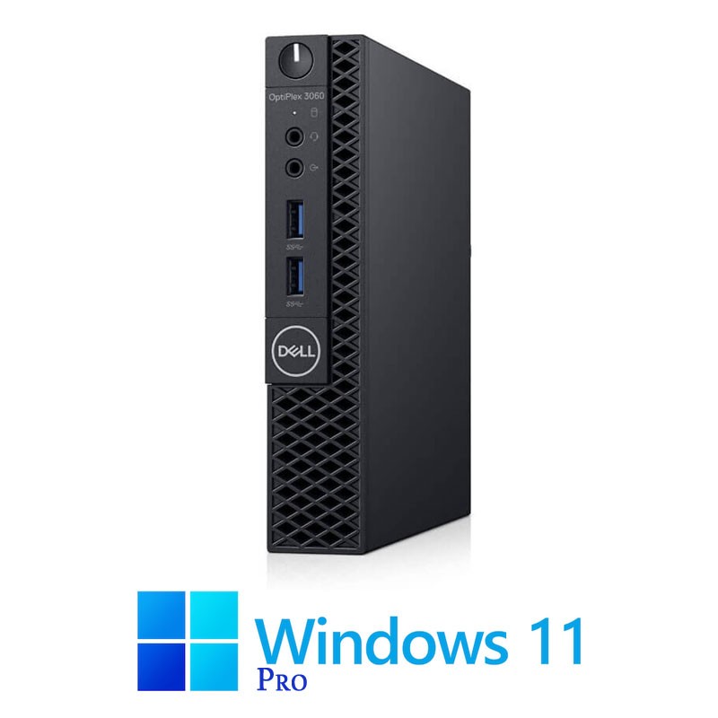 Mini Calculatoare Dell OptiPlex 3060, Hexa Core i5-9400T, 8GB DDR4, 256GB SSD, Win 11 Pro
