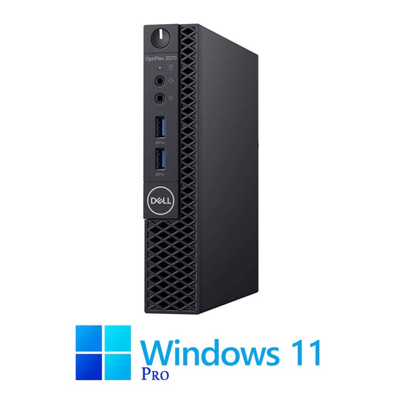 Mini Calculatoare Dell OptiPlex 3070, Quad Core i3-9100T, 8GB DDR4, 256GB SSD, Win 11 Pro