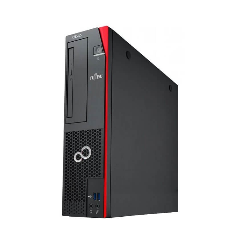 Statie grafica second hand Fujitsu CELSIUS J550 SFF, Quad Core i5-6500, 8GB DDR4, 256GB SSD